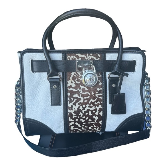 Michael Kors Hamilton Calf Hair Center Stripe Bag - Picture 3 of 12